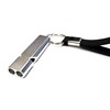 Black and Silver Metal Emergency Survival Whistle Double Tubes Safety