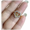 Anillo De Corazón Oro 24k Con Cironias Virgen De Guadalupe