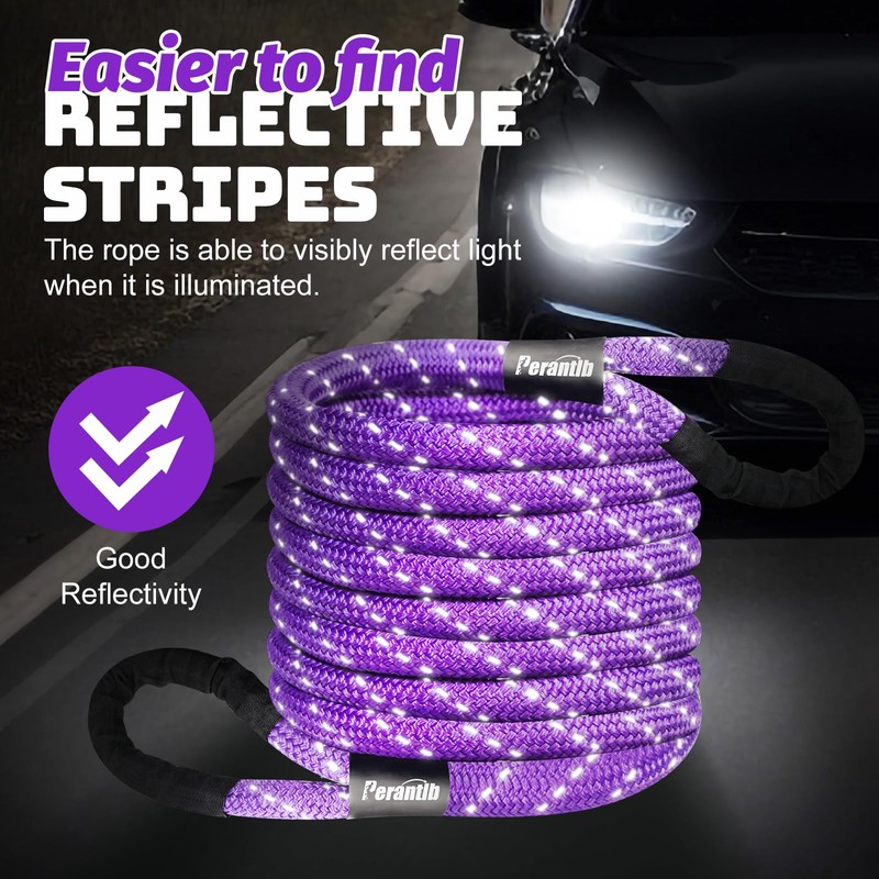 Kinetic Energy Recovery Rope 1" x 30ft,with Soft Shackle and