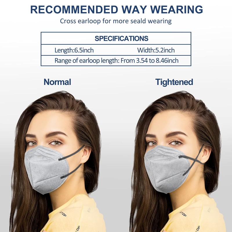 HUHETA KN95 Face Masks for Adults, 50 Packs KN95 Mask,