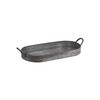 Creative Co-Op Oval Galvanized Metal Tray with Handles