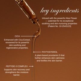 Aloe Flower Cica Serum, 1.01 fl. oz. (30ml), Korean Calming Glow Serum, Rapid Soothing & Moisturizing, For Sensitive Skin