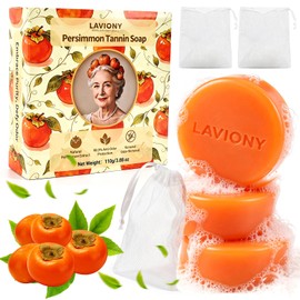 Japanese Persimmon Soap Bar for Body Odor, Nonenal & Green Tea Soap, 3 Pack