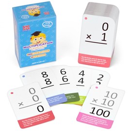 Multiplication Math Flash Cards with Word Problems - Includes 175 Self-Checking Cards, All Facts 0-12 for Early Grade Teaching by Pint-Size Scholars