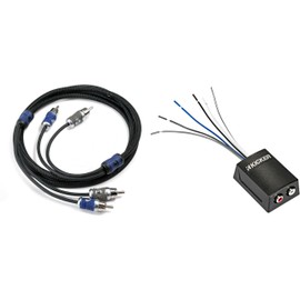 Kicker 46KISLOC2 K-Series Stereo Line-Output Converter w/Remote Turn-On Output & 46QI24 4 Meter 2-Channel Signal Cable
