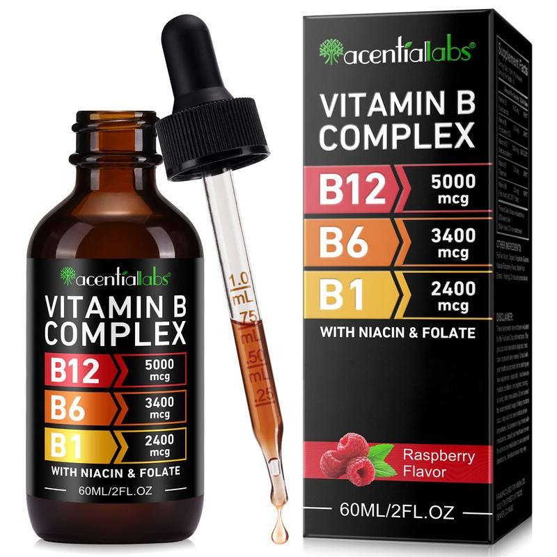 acentiallabs Vitamin B12 Liquid Drops, B12 Sublingual 5000 mcg, Vitamin