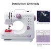 Kids Sewing Machine with 12 Built-in Stitches, 2-Speed Foot Pedal,