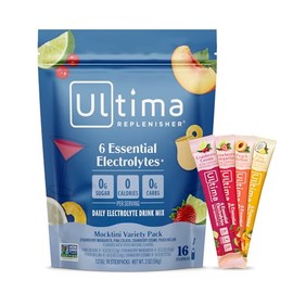 Ultima Replenisher Mezcla diaria de bebidas con electrolitos – Variedad Mocktini, 16 sticks – Polvo de hidratación con 6 electrolitos clave y minerales