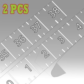 38" Boat Ruler Fish Measuring Sticker - Transparent Waterproof Decal Tape Measure - Clear Discreet Adhesive for Boat, Kayak, Net, Gaff, Table - 2 Pack