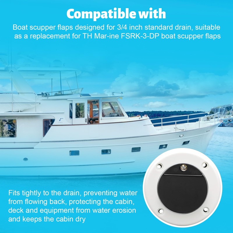 1-3/4" Boat Scupper Flapper Replacement - for Boats Stainless Steel