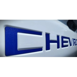 AUTOCARIMAGE RAISED TAILGATE LETTERS for SILVERADO 2019 - 2025 matte finish Sky Blue