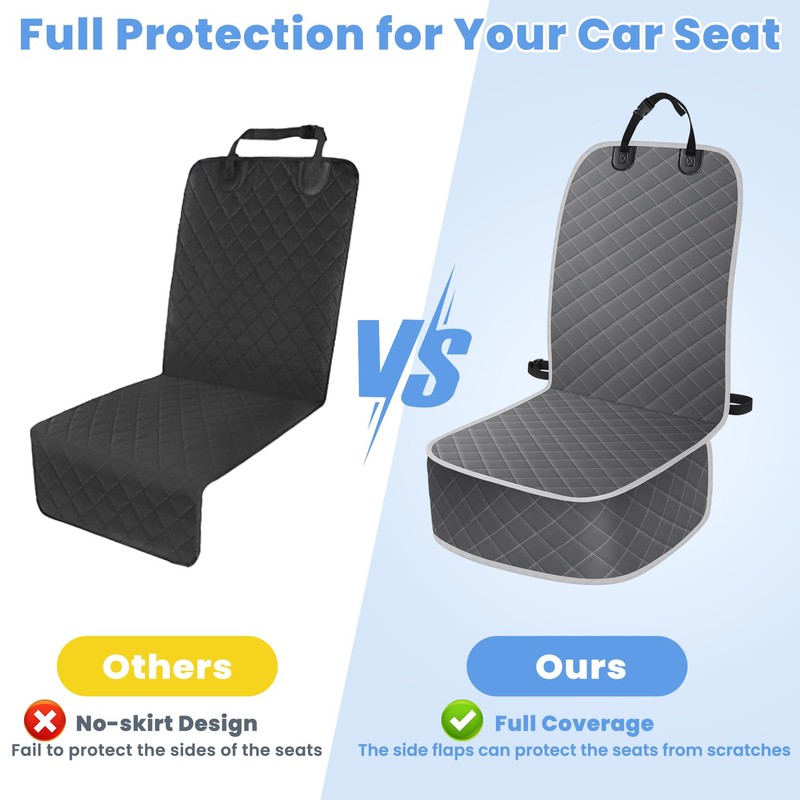 ELONGRIVER Dog Car Seat Covers, Waterproof Front Seat Cover