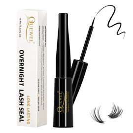 QUEWEL 10ML Eyelash Clusters Overnight Seal, Black Lash Clusters Seal for DIY Lash Extensions Long-Lasting and Easy Use Eyelash Clusters Overnight Sealer