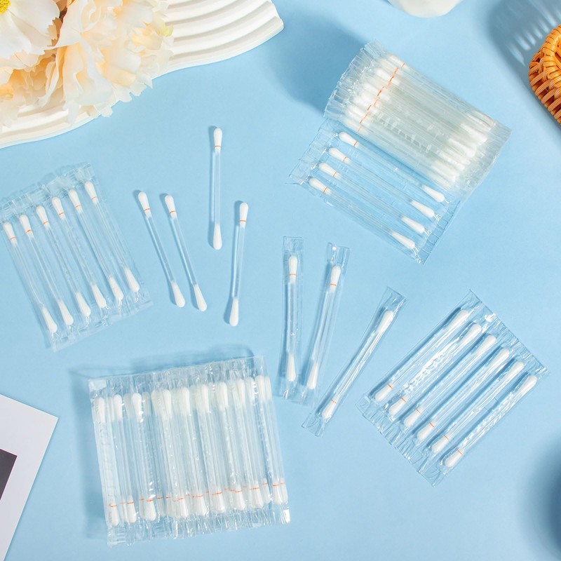 Piercing Aftercare Cotton Swabs, Disposable Saline Solution Qtips (50 Pcs)