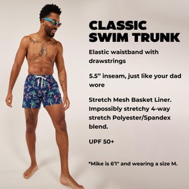 Chubbies Mens Swim Trunks – Mens Swim Shorts with 4-Way Stretch, 5.5” Beach Shorts with Elastic Waist, Drawstring, Mesh Lining, UPF 50+ (The Neon Lights, XX-Large)