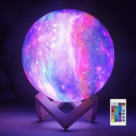 Moon Lamp Galaxy 5.9 inch 16 LED Colors 3D Night Light Remote/Touch/Tap USB
