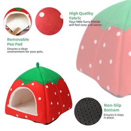 Tierecare Guinea Pig Hideout 2 Pack Guinea Pig Bed House Cage Accessories Cozy Hide-Out for Hedgehog Ferret Chinchilla&Other Small Animals