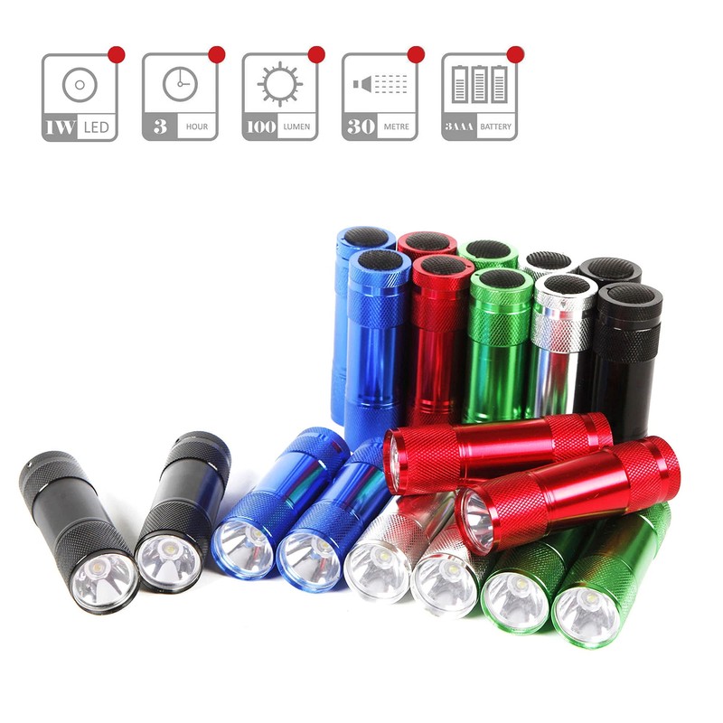 FASTPRO 20-Pack 100 Lumen Super Bright Aluminum LED Flashlights Set,