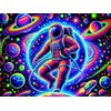 BlissYard Blacklight Tapestry Astronaut Black Light Hanging Backdrop Glow in