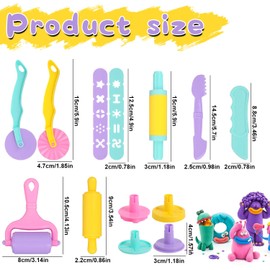 Fizdoqg 43 Piece Clay Accessory Set Children's Kneading Tool Knetä Accessories Kitchen Toy Creative Accessories for Boys and Girls DIY Modelling Clay Creation Set