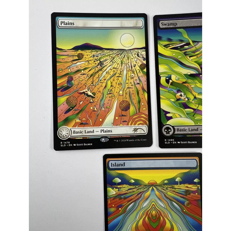 5 MTG Secret Lair Strange Sands Island Mountain Swamp Plain