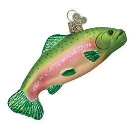 Old World Christmas Fish Collection Glass Blown Ornaments for Christmas Tree Rainbow Trout