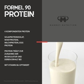 Mammut Nutrition Mammut Nutrition Formel 90 Proteinpulver Vanille – 460g – 4-Komponenten Whey Protein Pulver mit Sojaproteinisolat, Milchprotein, Eiprotein & Vitamin B6