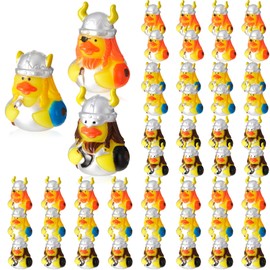 DEEKIN 50 Pcs Assorted Rubber Ducks Viking Rubber Ducks 2 Inch Rubber Duckies for Medieval Themed Party Supplies Baby Bath Toys Baby Shower Mini Rubber Ducks in Bulk for Toddler Pool Party
