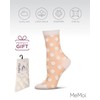 MeMoi Women's Polka Dot Sheer Crew Socks Winter White 9-11