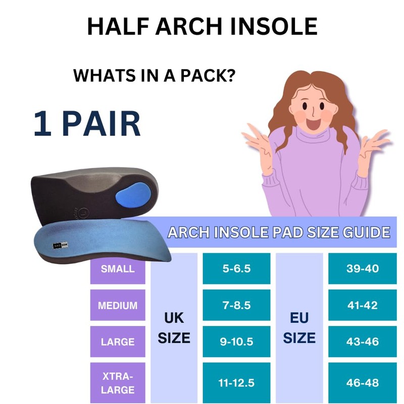 Dadson Arch Support Insole, Heel Soreness (UK-9/10.5 - Large)