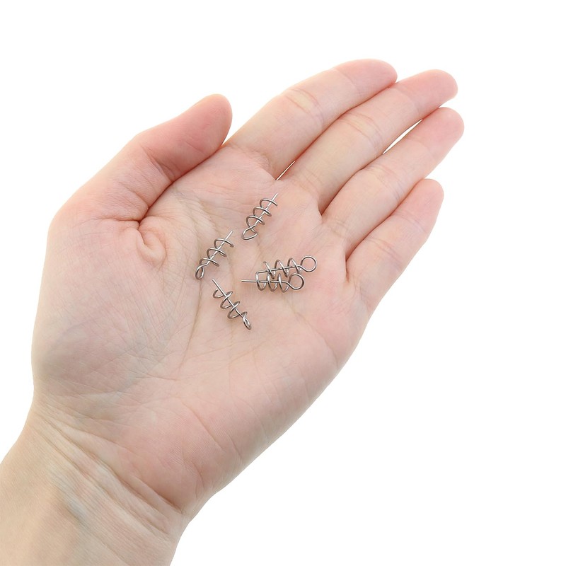 ZZHXSM 100PCS 16x5mm Spring Loaded Twist Lock Fishing Hook Centre