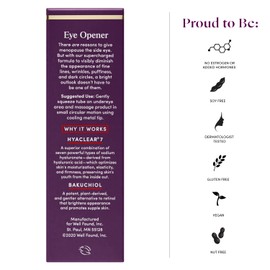 Womaness Womaness Eye Opener Anti Aging Eye Cream - Hyaluronic Acid & Bakuchiol Alternative Retinol Eye Cream for Dark Circles and Puffiness + Red Algae Extract to Firm & Revitalize Under Eye Bags (15ml)