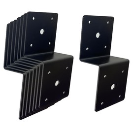 8 Pcs 2" Post to Beam Z Tie Plate Metal Bracket,Deck Joist Hanger Hurricane Ties Plate Fit 2x4 Cross Joist and 4x4 Post Trusses Wood Timber Connectors Table top Fasteners ,Thickness 2 mm,Black