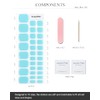 AutyaMee Semi Cured Gel Toenail Strips (Baby Blue T08), 32