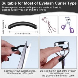 Mudder 80 Pieces Eyelash Curler Refills Pads Soft Eye Lash Curler Replacement Refills Pads for Universal Eyelash(Black)