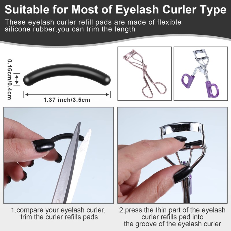 Mudder 80 Pieces Eyelash Curler Refills Pads Soft Eye Lash