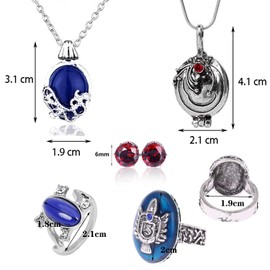 YouU Vampire Diaries Katherine Pierce Necklace and Elena Gilbert Necklace and Earrings and Esther’s Secret Family Crest Ring with Storage Box (5 Pieces)