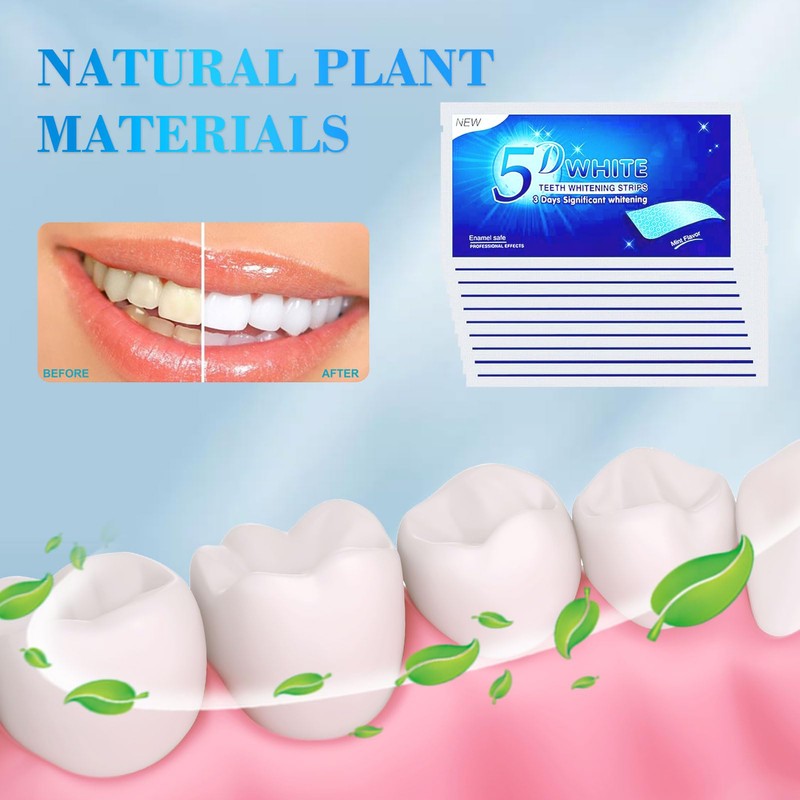 chimoo Whitening Strips, 28 Strips Teeth Whitening Peroxide Free Teeth