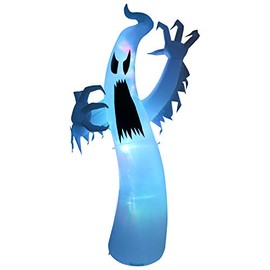 TOLOCO Halloween Inflatable Ghost with Red Eyes, Inflatable Halloween Decorations Outdoor and Indoor, Halloween Blow up Yard Decorations, Halloween Decor with LED Lights (12ft Changing Light Ghost)