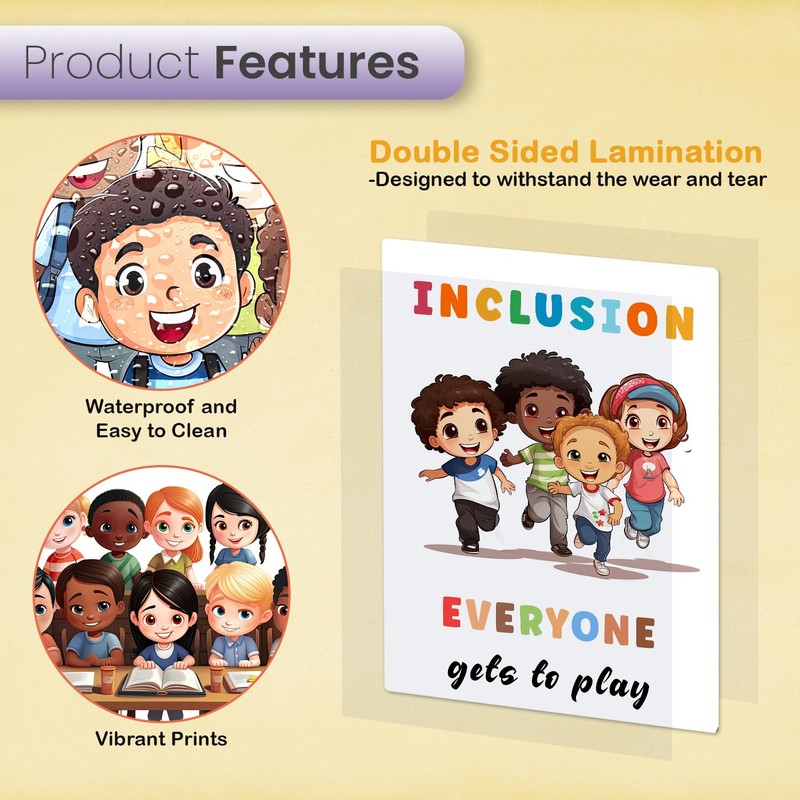 bqw Diversity Posters for Classroom Decor - 11x17 Inch Inclusion