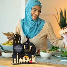 Risipu Ramadan Advent Calendar for Wall Door Decoration, Eid Countdown Calendar for Home, Ramadan Decorations for Home, Eid Mubarak Table Decorations (002)