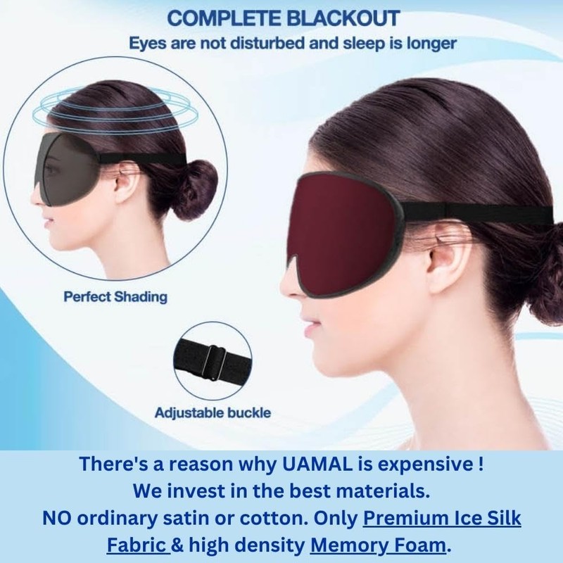 UAMAL 3D Eye Mask, Sleep Mask,100% Blackout Eyelash Extension Sleep