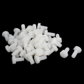 uxcell M6 x 12mm Full Thread Nylon Metric Hex Head Cap Screw Bolt 50 Pcs