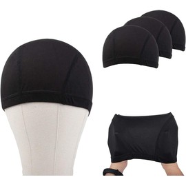 6 paquetes de malla elástica con cúpula de malla transpirable para hacer pelucas, negro, S