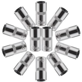 12-Pc 8mm Shallow Sockets, 6-Point, 1/4-Inch Drive - Heavy Duty & Affordable Chrome Vanadium Steel, Fits Snap-on, Craftsman, DeWalt - Metric Standard Socket for Auto Repair, DIY & More