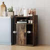 Adjustable Storage Cabinet with Sliding Doors, Multi-Functional Organizer with 2-Tier