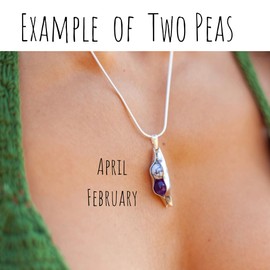 12th anniversary necklace | Two peas in a pod | Mixed birthstones | Silk anniversary | 12 years together | Sentimental husband & wife gift