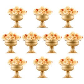 VEVOR 10PCS 16cm/6.3” Wedding Flower Vase Metal Gold Floral Stand for Table
