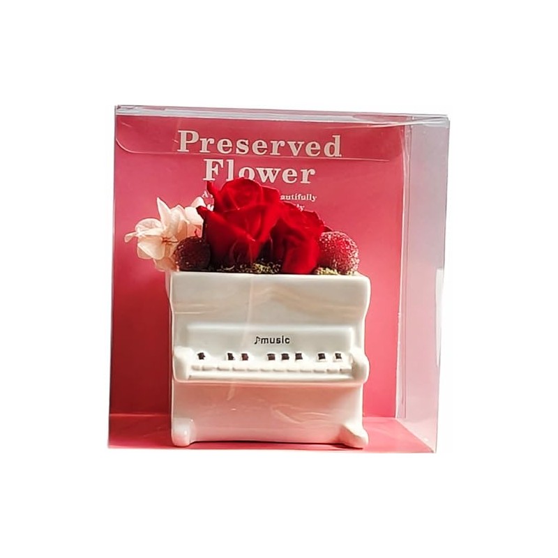 Q-FLA 746857 Preserved Flower, Piano, S, Rose, Mother's Day, Gift
