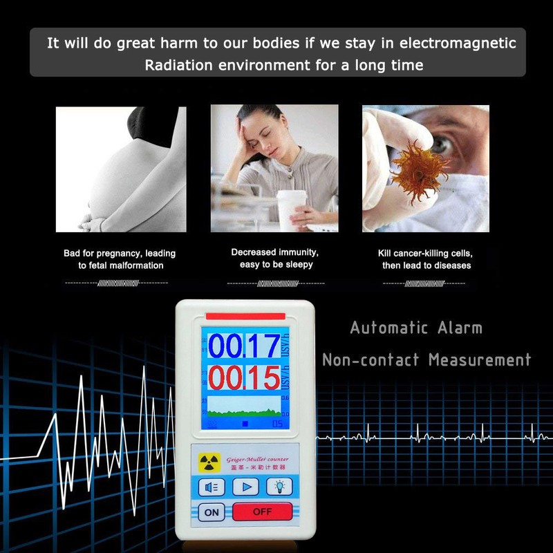 Handheld Portable Geiger Counter Multifunctional Nuclear Radiation Detector Personals Dosimeter